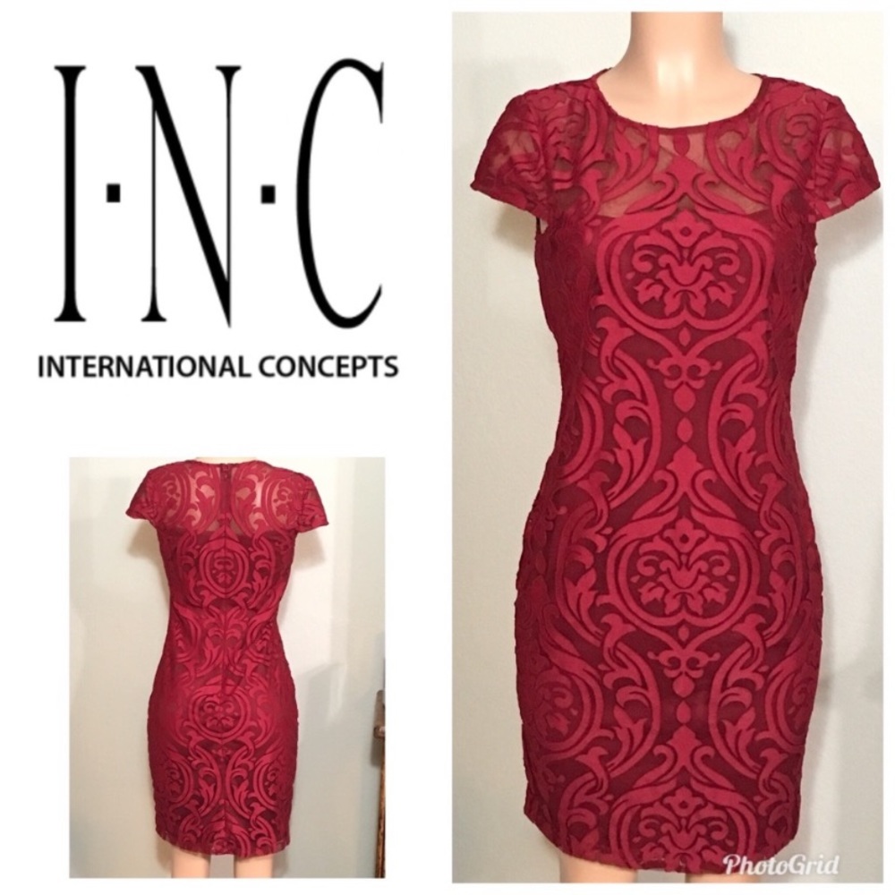 International concepts lace dress. Burgundy/red NWT